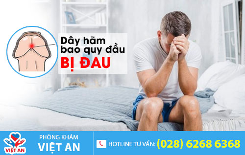 Dây hãm bao quy đầu bị đau