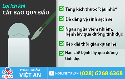 Rất nhiều lợi ích cắt bao quy đầu sớm