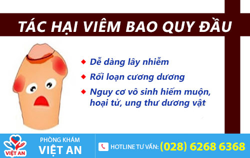 Viêm nhiễm bao quy đầu gây nên nhiều biến chứng nguy hiểm